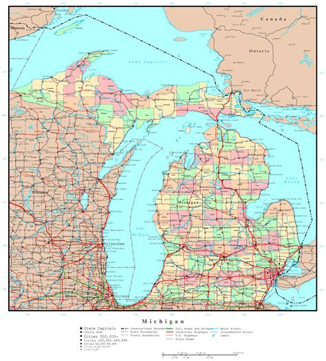 michigan map with cities and towns